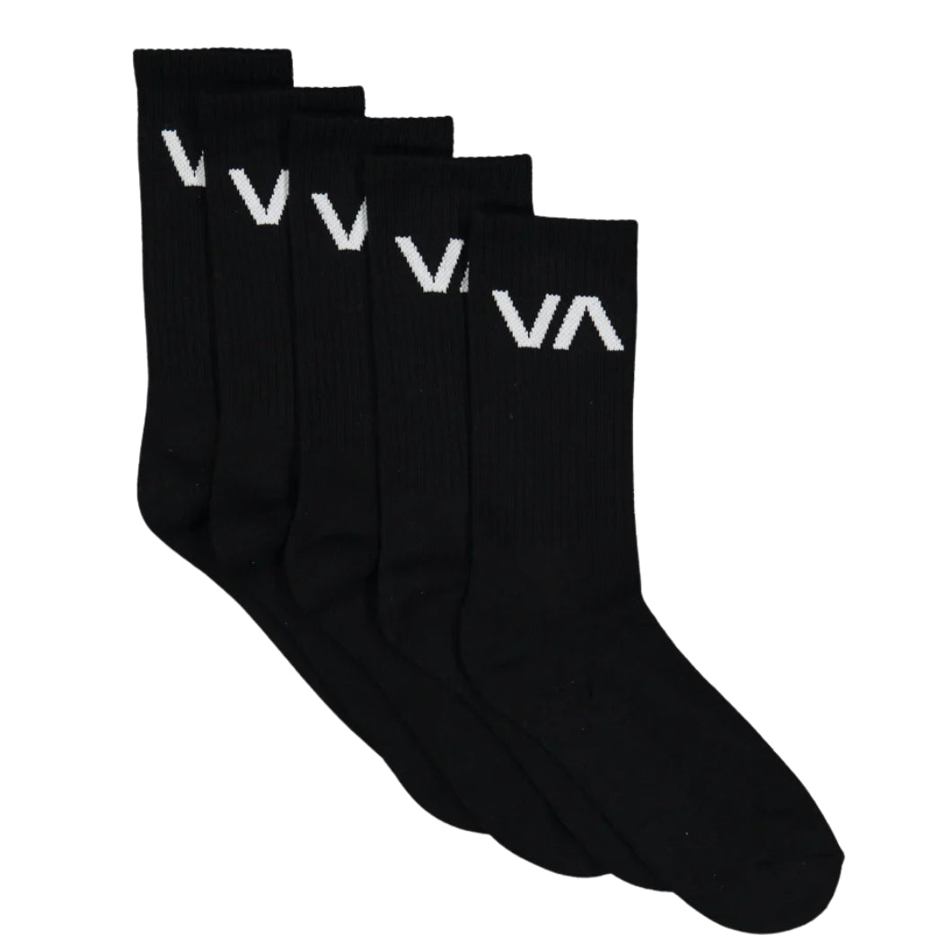 RVCA VA Sport Sock 5 Pack Black