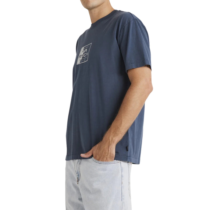 RVCA VA Torn Short Sleeve Tee Petrol Blue