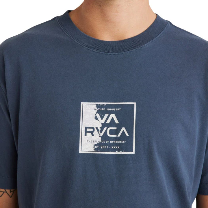RVCA VA Torn Short Sleeve Tee Petrol Blue