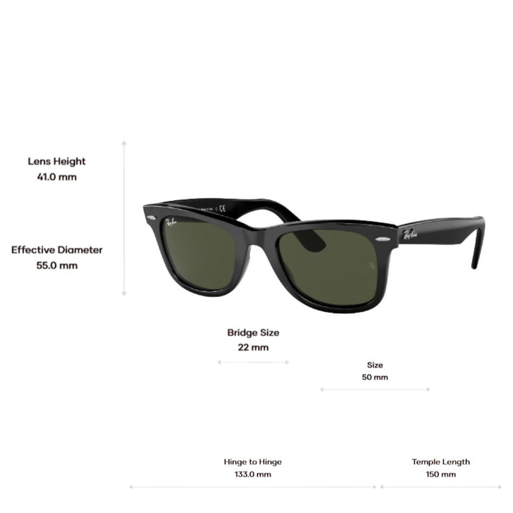 Ray Ban RB2140 Original Wayfarer Bio Based Black Green