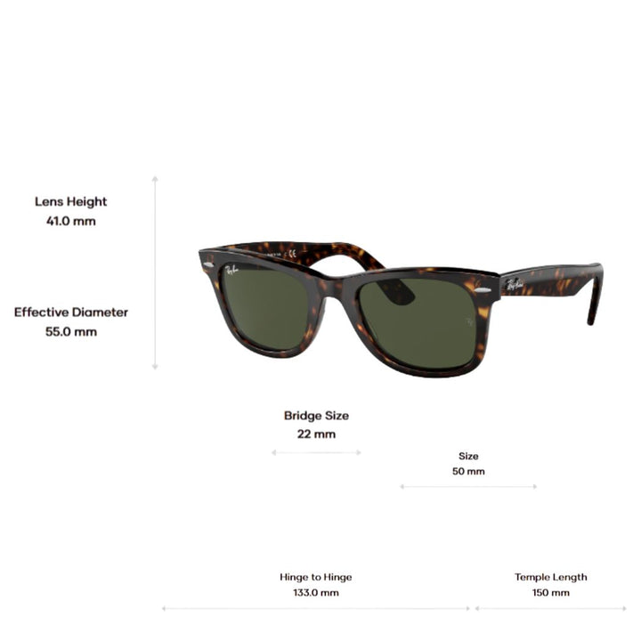 Ray Ban RB2140 Original Wayfarer Bio Based Havana Green