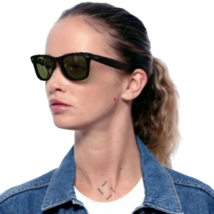 Ray Ban RB2140 Original Wayfarer Classic Black Green Polar