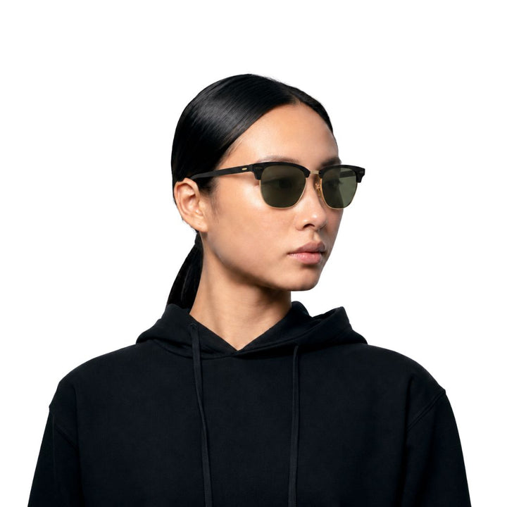 Ray Ban RB3016 Clubmaster Black On Arista G15 Green 