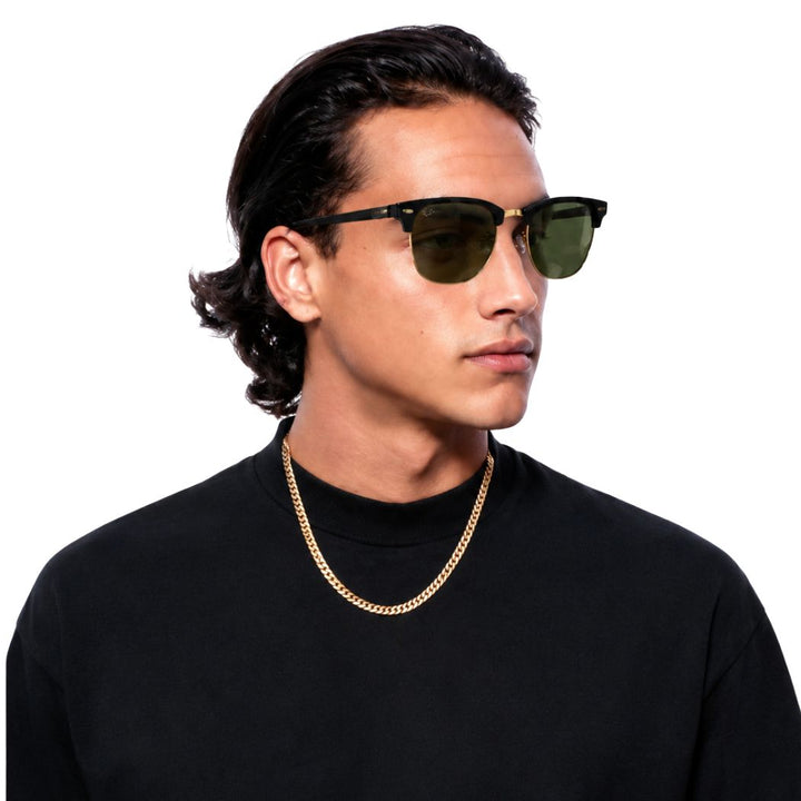 Ray Ban RB3016 Clubmaster Black On Arista G15 Green 