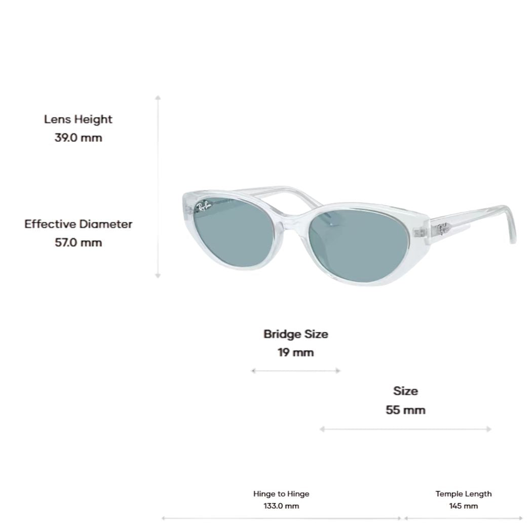 Ray Ban RB4457D  Bio Based Transparent Ice Blue