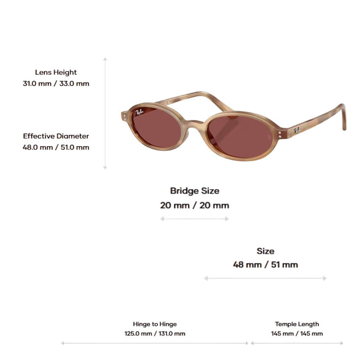Ray Ban RB4472 Khal Bio Based Cream Havana Dark Violet