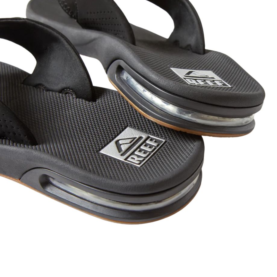 Reef Fanning Thong Black Silver