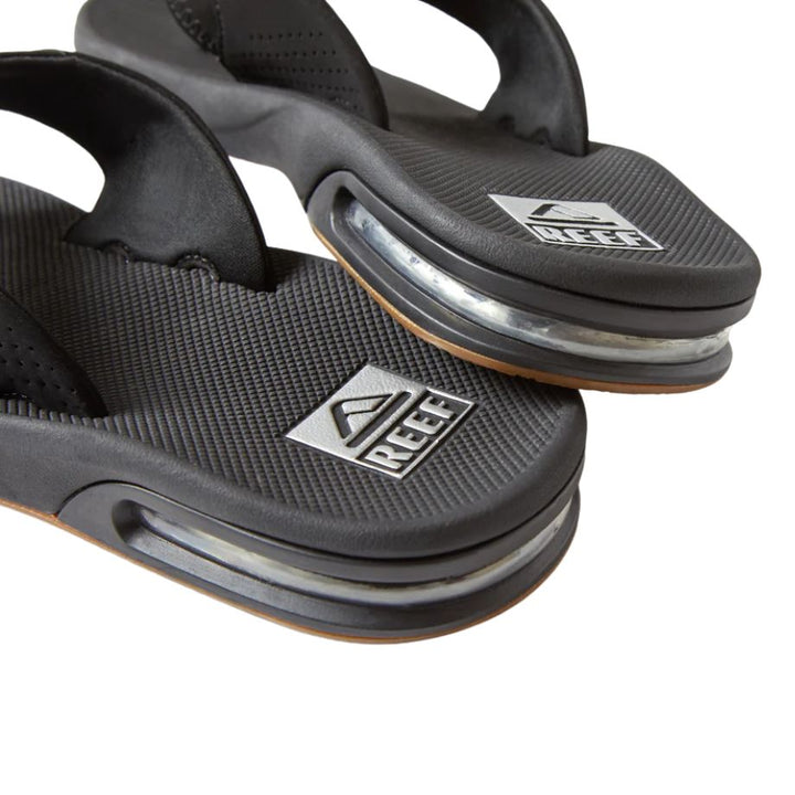 Reef Fanning Thong Black Silver