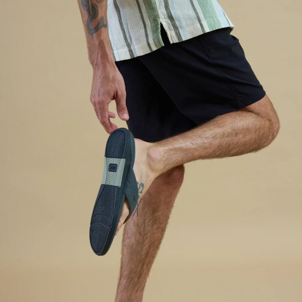Reef Offshore Thongs Grey Black Tan
