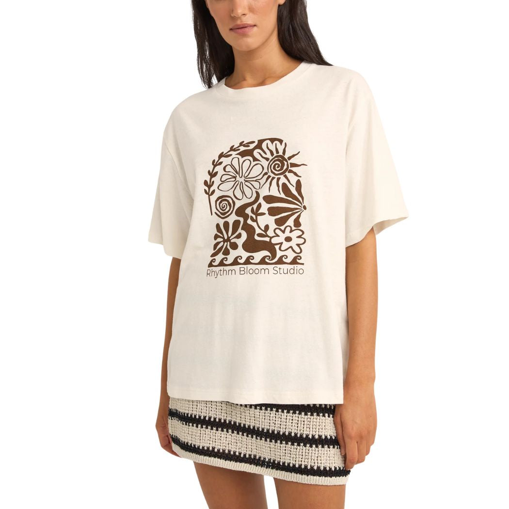 Rhythm Bloom Studio Oversized Tee Vintage White