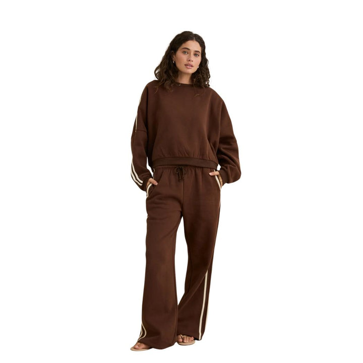 Rhythm Contrast Sweatshirt Brown