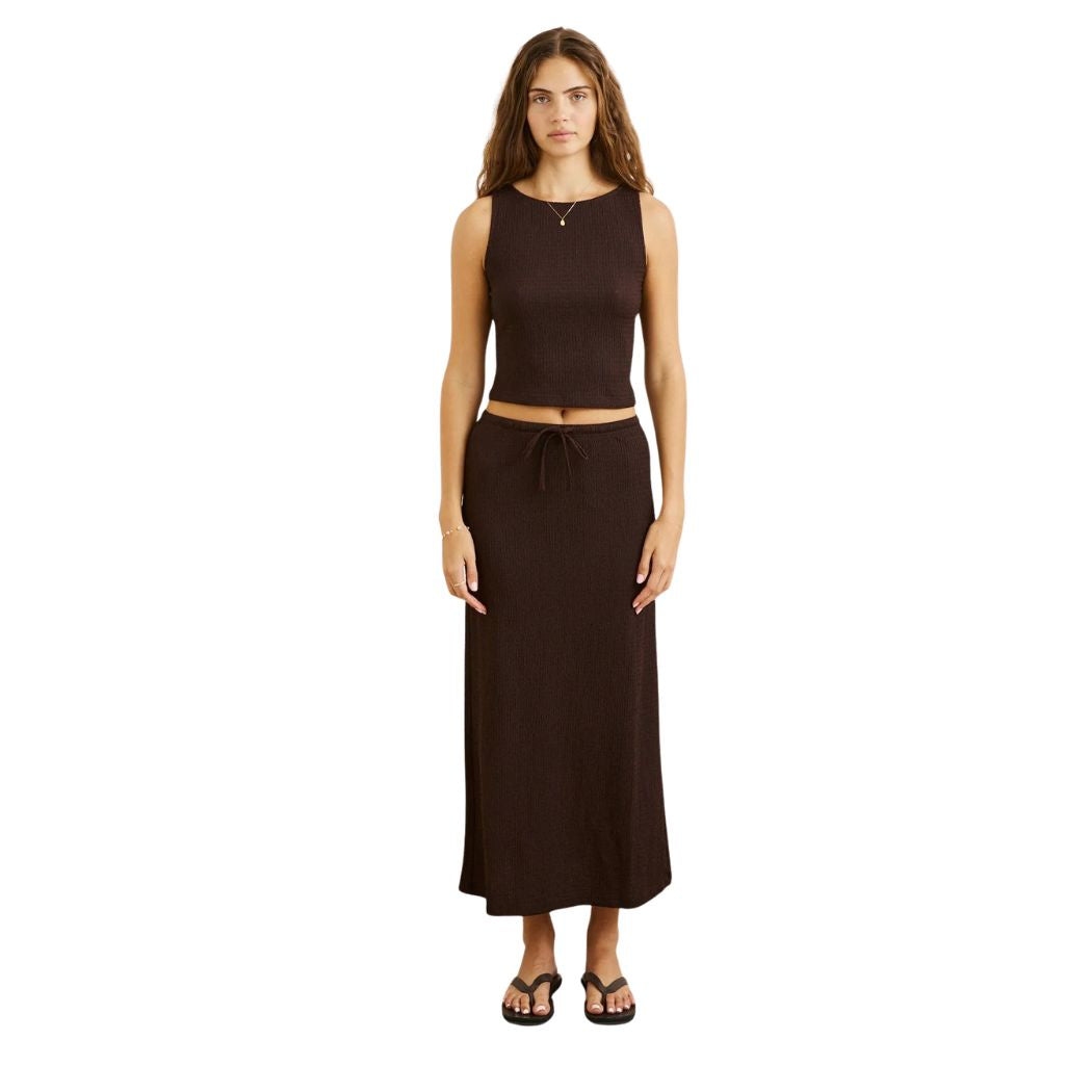 Rhythm Indie Maxi Skirt Chocolate