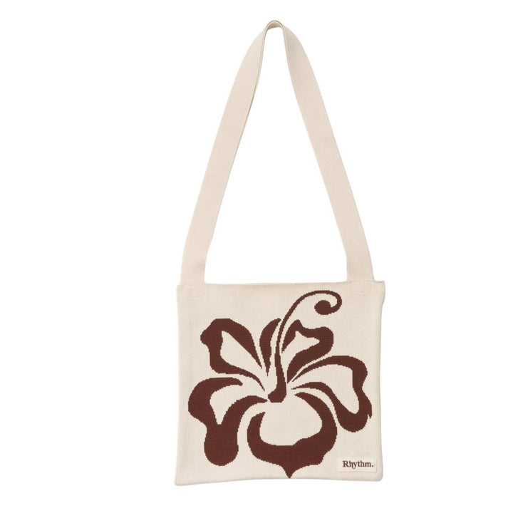Rhythm Kai Floral Crochet Tote Bag Chocolate