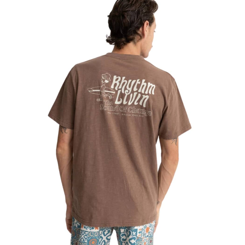 Rhythm Livin Slub Short Sleeve Tee Chocolate