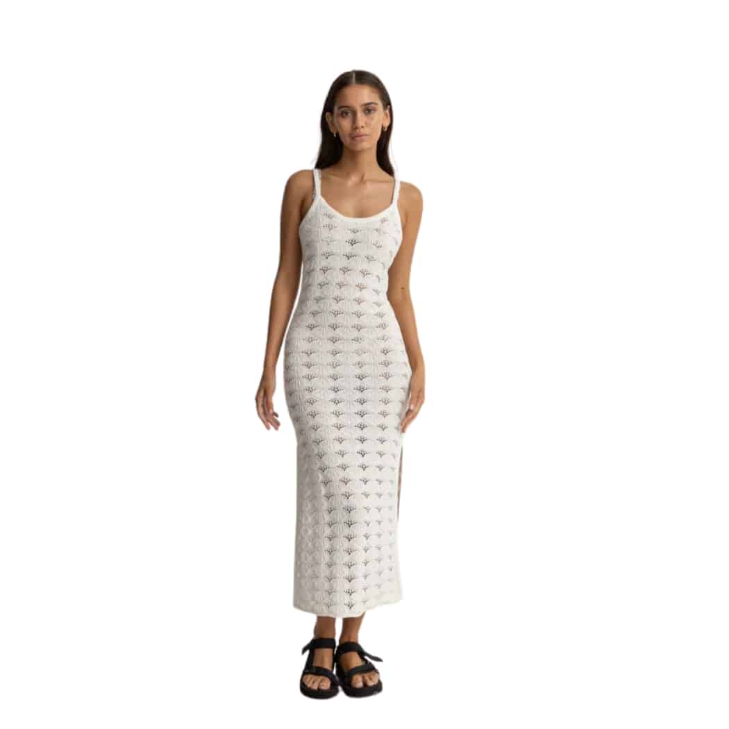 Rhythm Marketta Knit Midi Dress Cream 