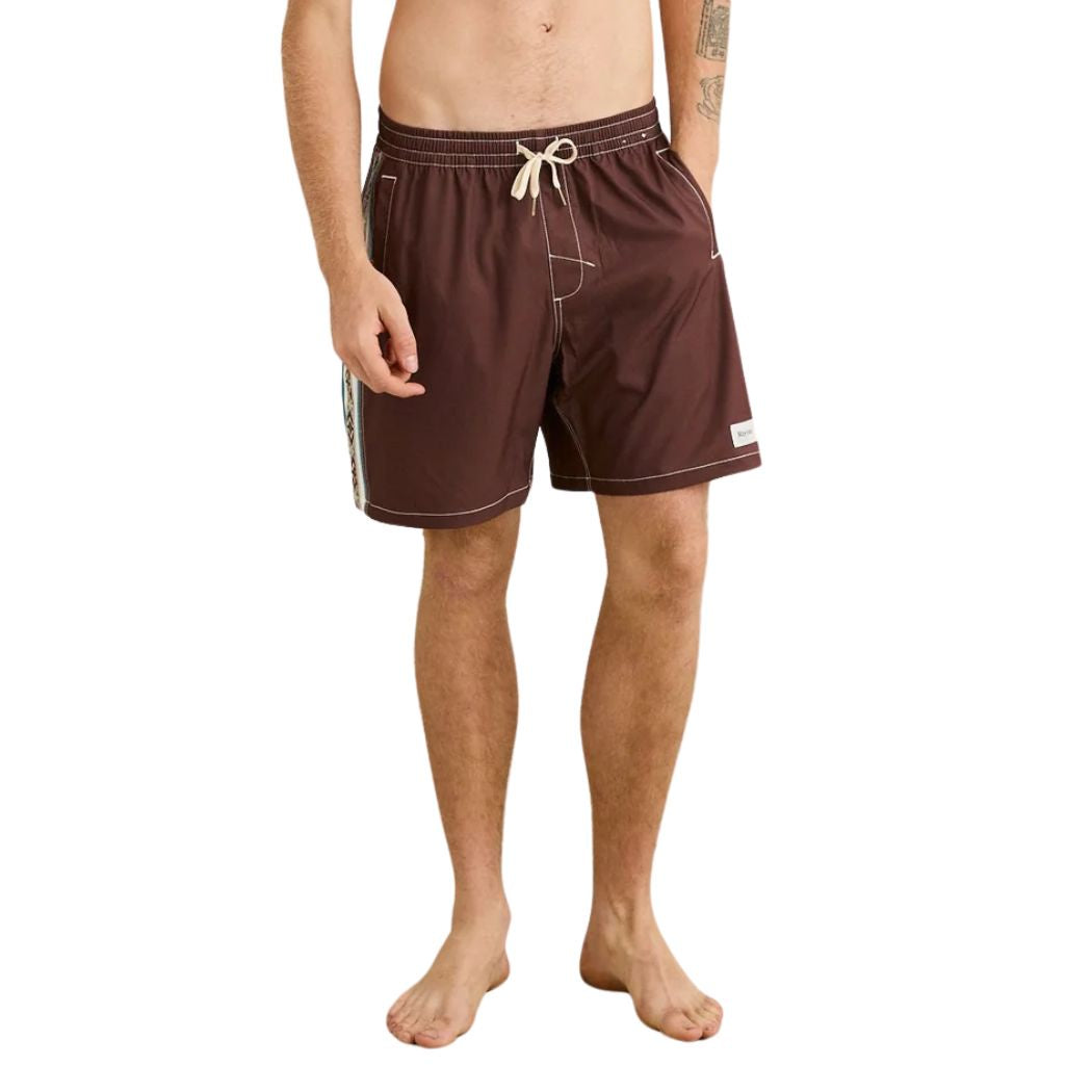 Rhythm Panel Stripe Beach Short Chestnut