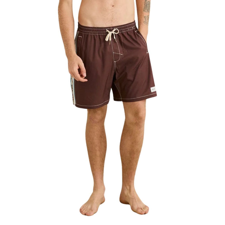 Rhythm Panel Stripe Beach Short Chestnut