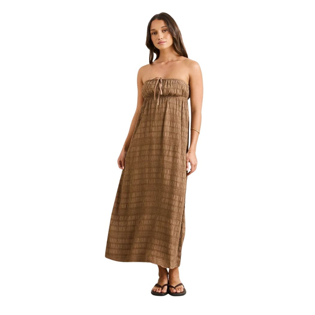 Rhythm Sandy Cove Maxi Dress Brown