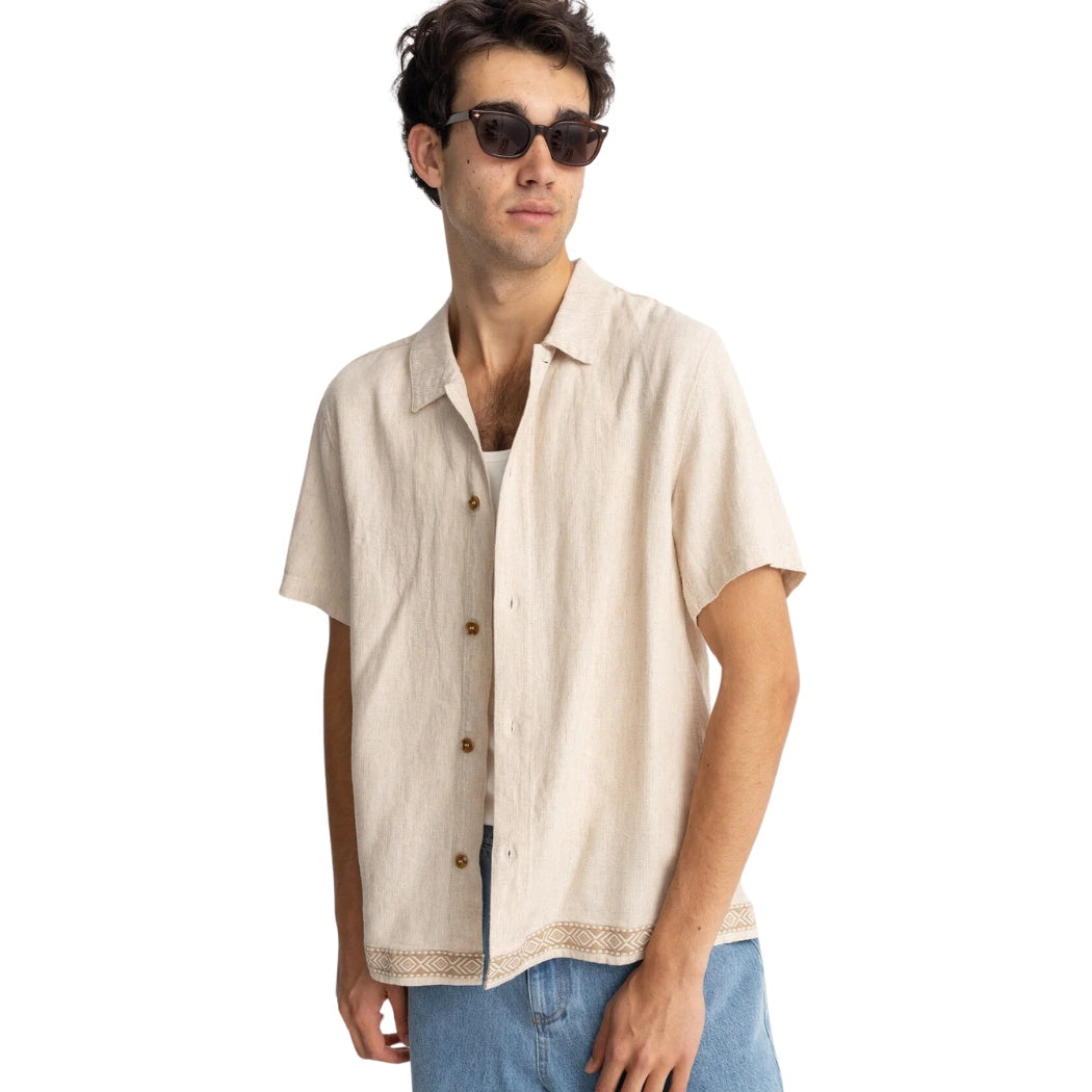 Rhythm Trim Short Sleeve Shirt Natural 