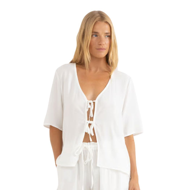 Rhythm Airlie Short Sleeve Top White
