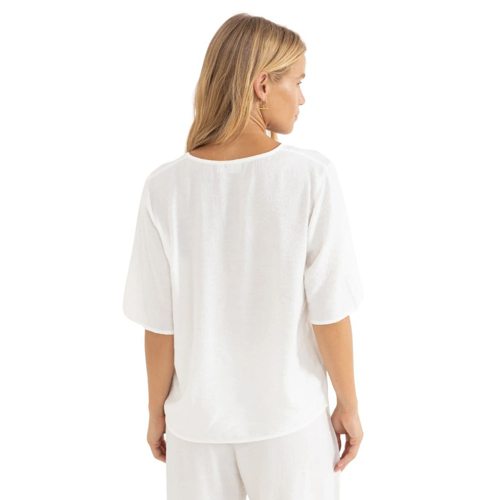 Rhythm Airlie Short Sleeve Top White