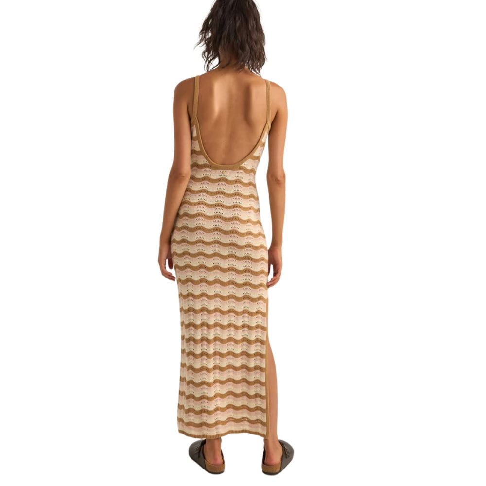 Rhythm Aries Stripe Knit Midi Dress Natural