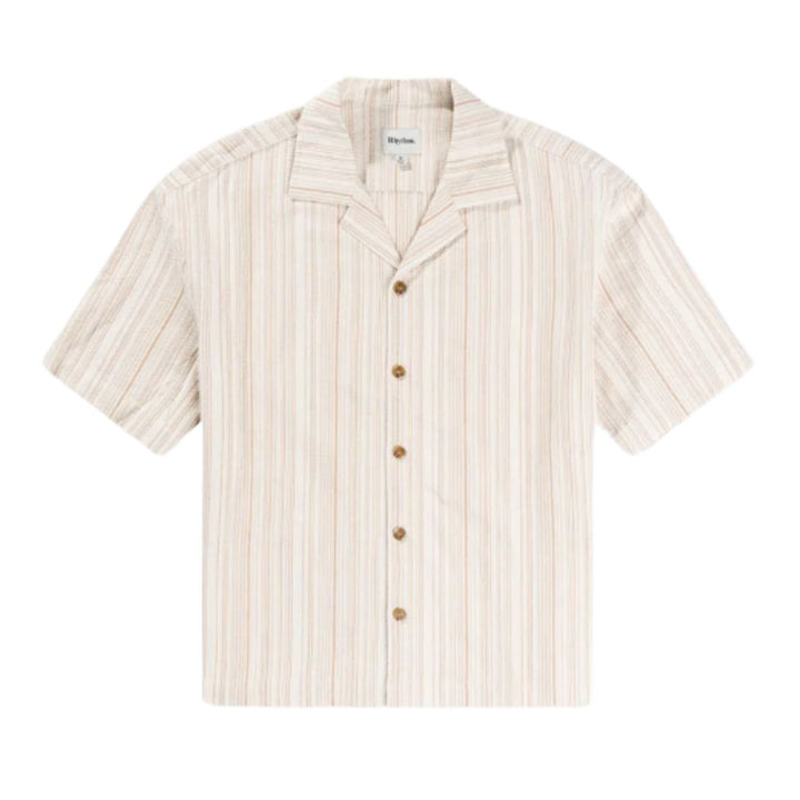 Rhythm Benny Relaxed Stripe Short Sleeve Shirt Cream