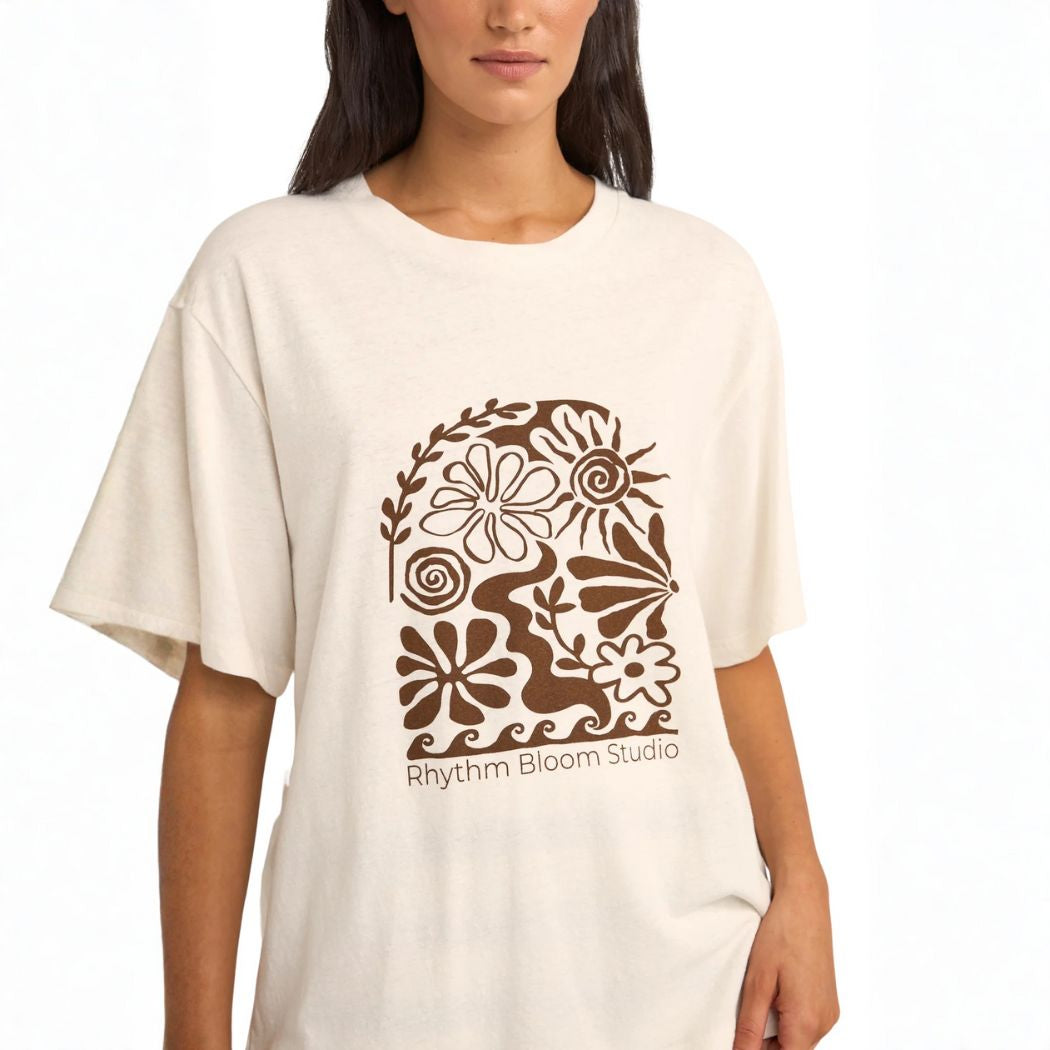 Rhythm Bloom Studio Oversized Tee Vintage White