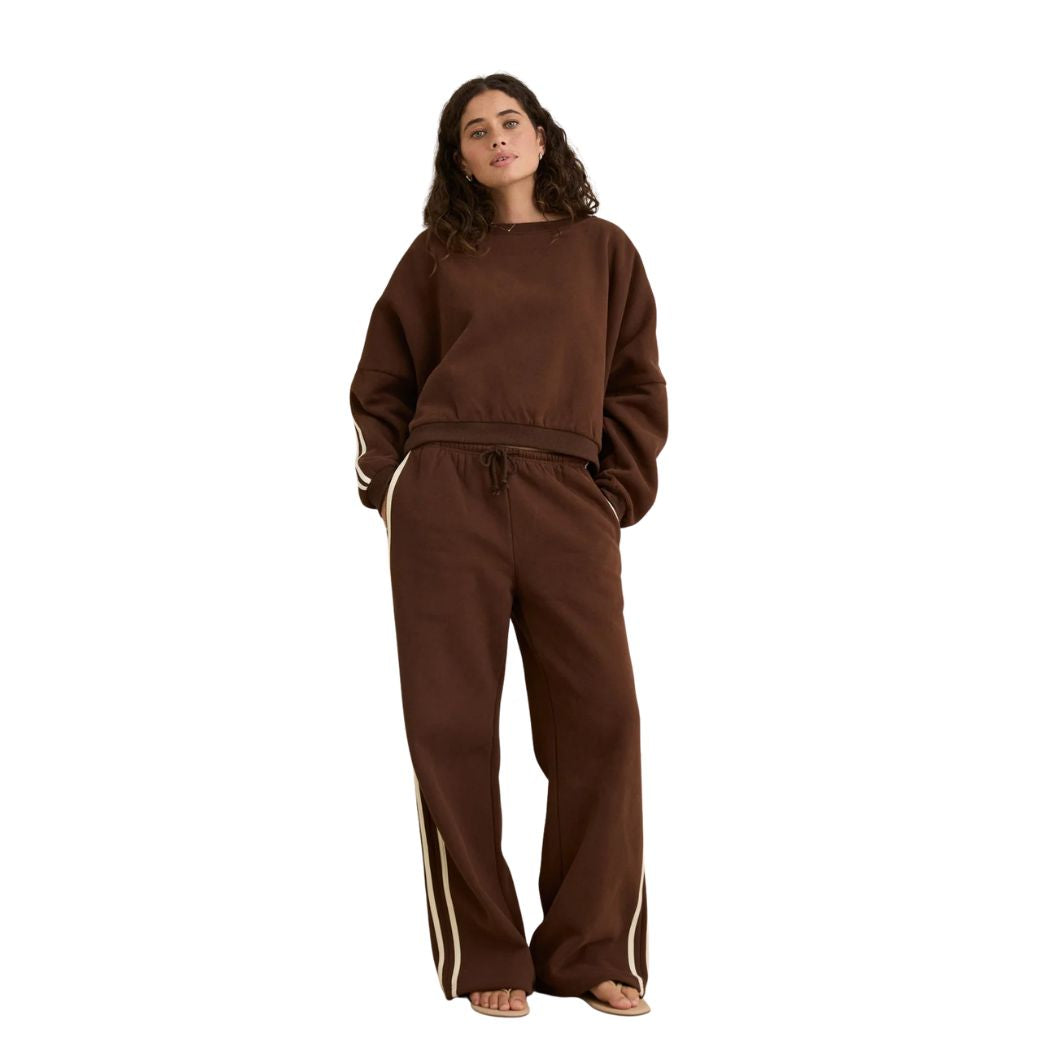 Rhythm Contrast Sweatshirt Brown