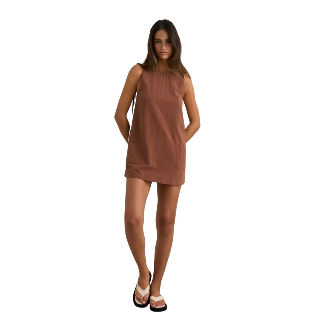 Rhythm Hanalei Mini Dress Chocolate