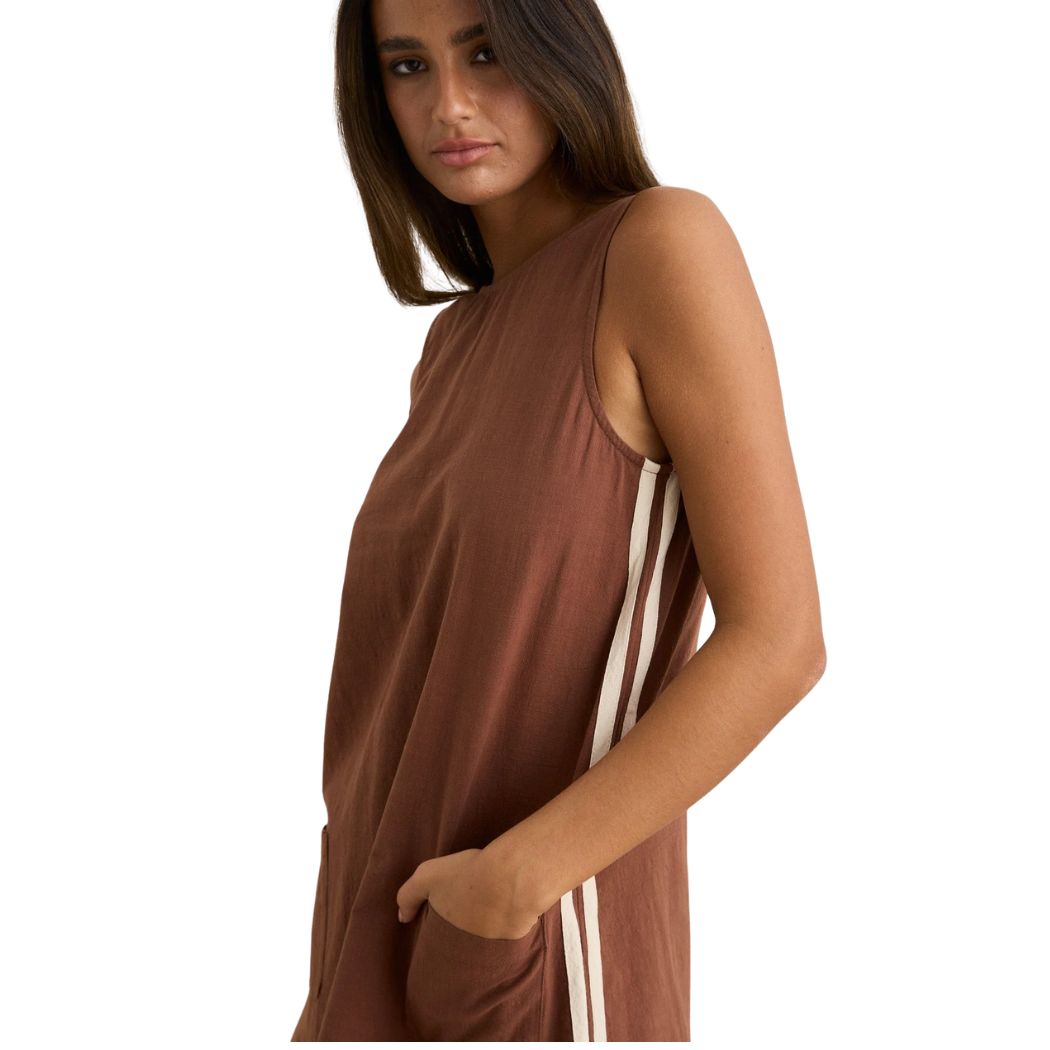Rhythm Hanalei Mini Dress Chocolate