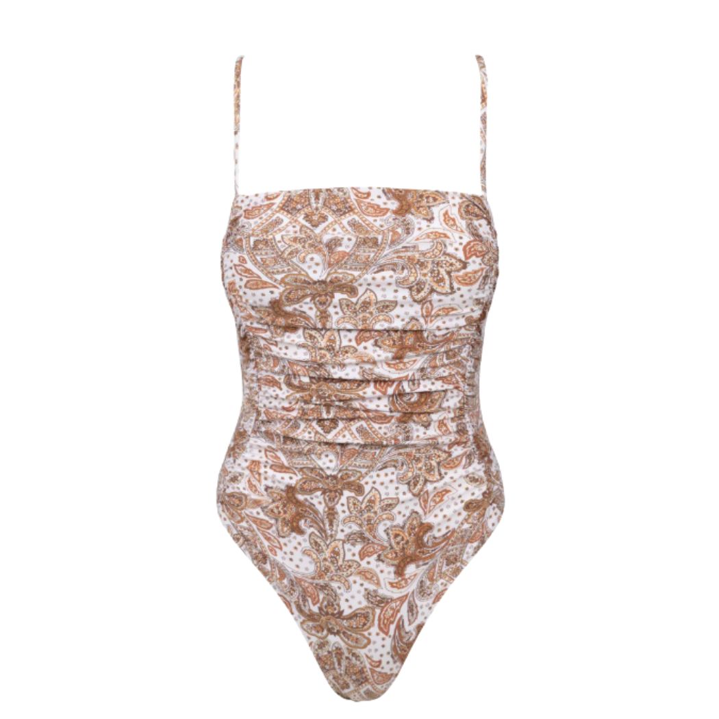 Rhythm Impala Paisley Scrunched Side One Piece Natural