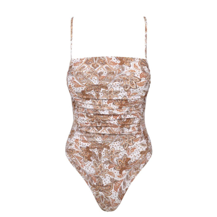 Rhythm Impala Paisley Scrunched Side One Piece Natural