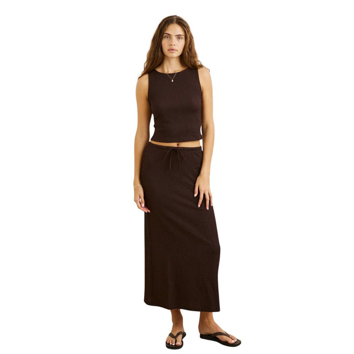 Rhythm Indie High Neck Tank Chocolate