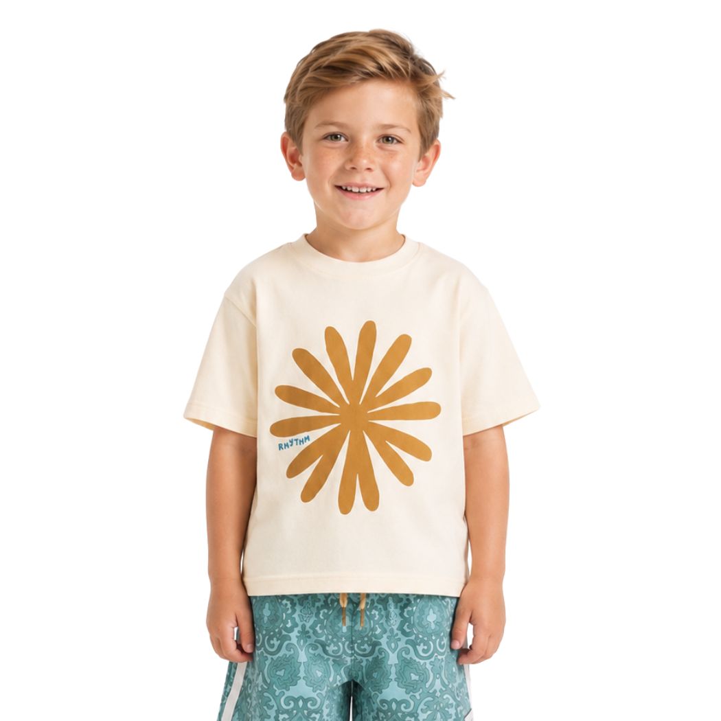 Rhythm Kids Sun RA Tee Natural White