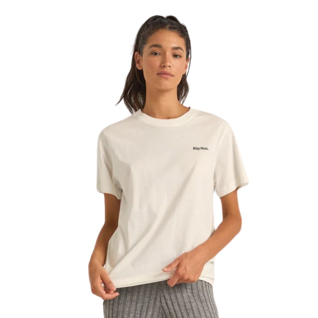 Rhythm Logo Boyfriend Tee White