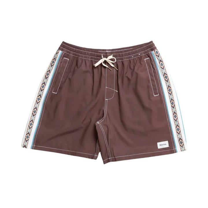Rhythm Panel Stripe Beach Short Chestnut