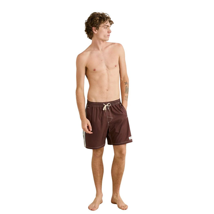 Rhythm Panel Stripe Beach Short Chestnut