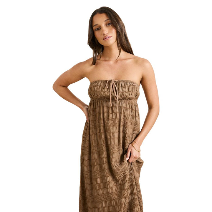 Rhythm Sandy Cove Maxi Dress Brown