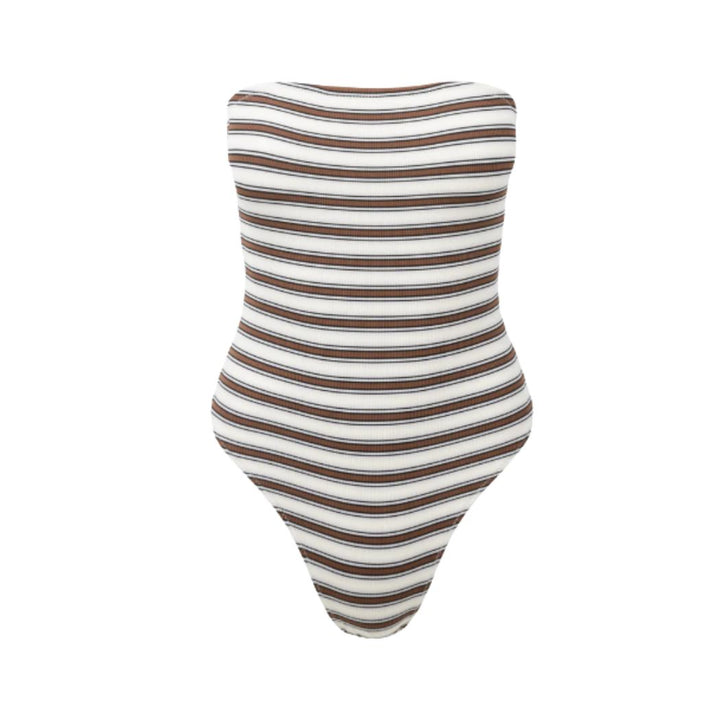Rhythm Tami Stripe Strapless One Piece Chocolate