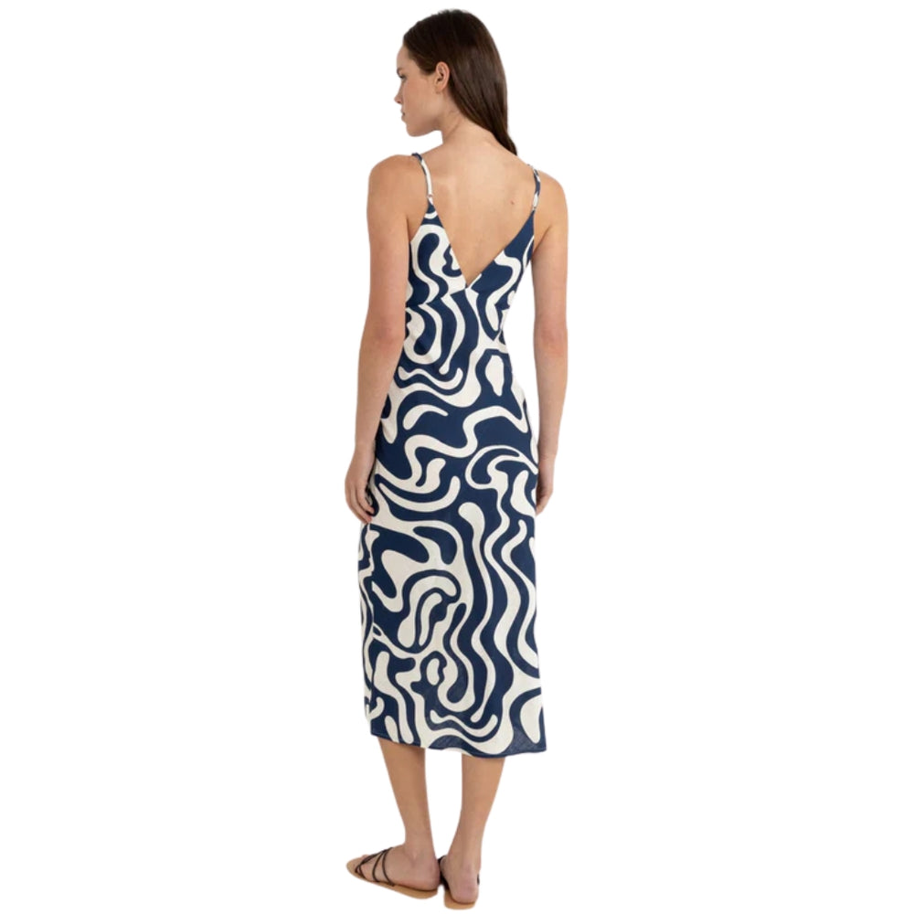 Rhythm Waverly Bias Cut Midi Dress Ink