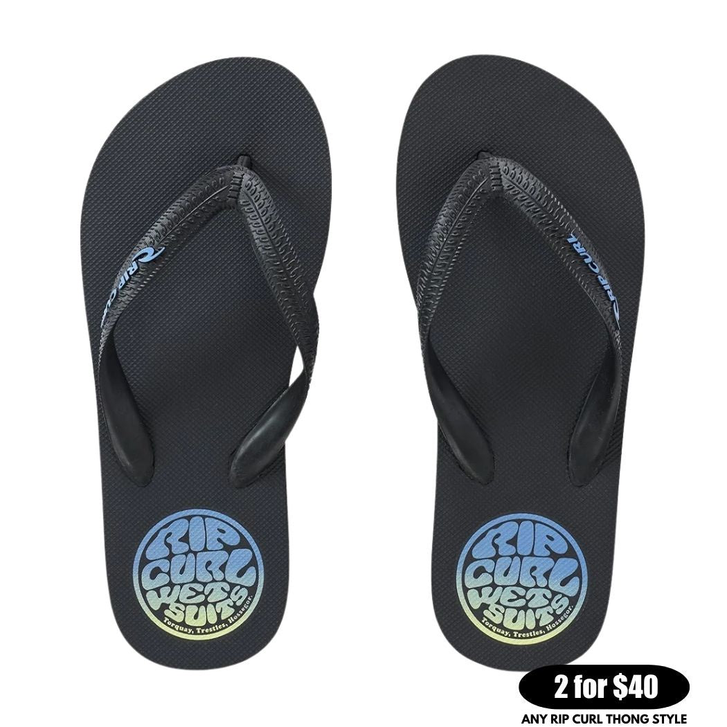 Rip Curl Boy Icons Bloom Thongs Black