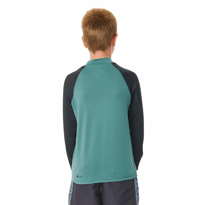 Rip Curl Boys Shock UPF LS Rash Shirt Blue Stone