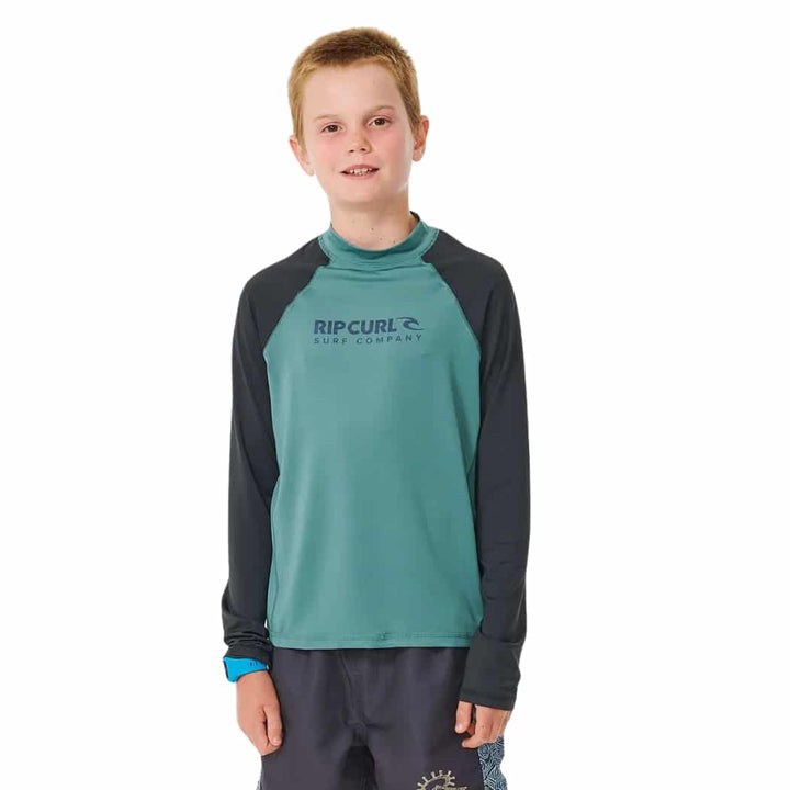 Rip Curl Boys Shock UPF LS Rash Shirt Blue Stone