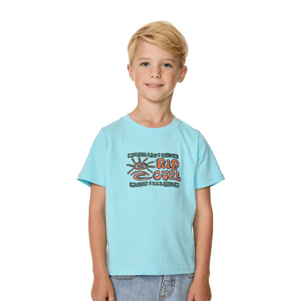 Rip Curl Cosmic Surfing Logo Tee Boy Light Blue