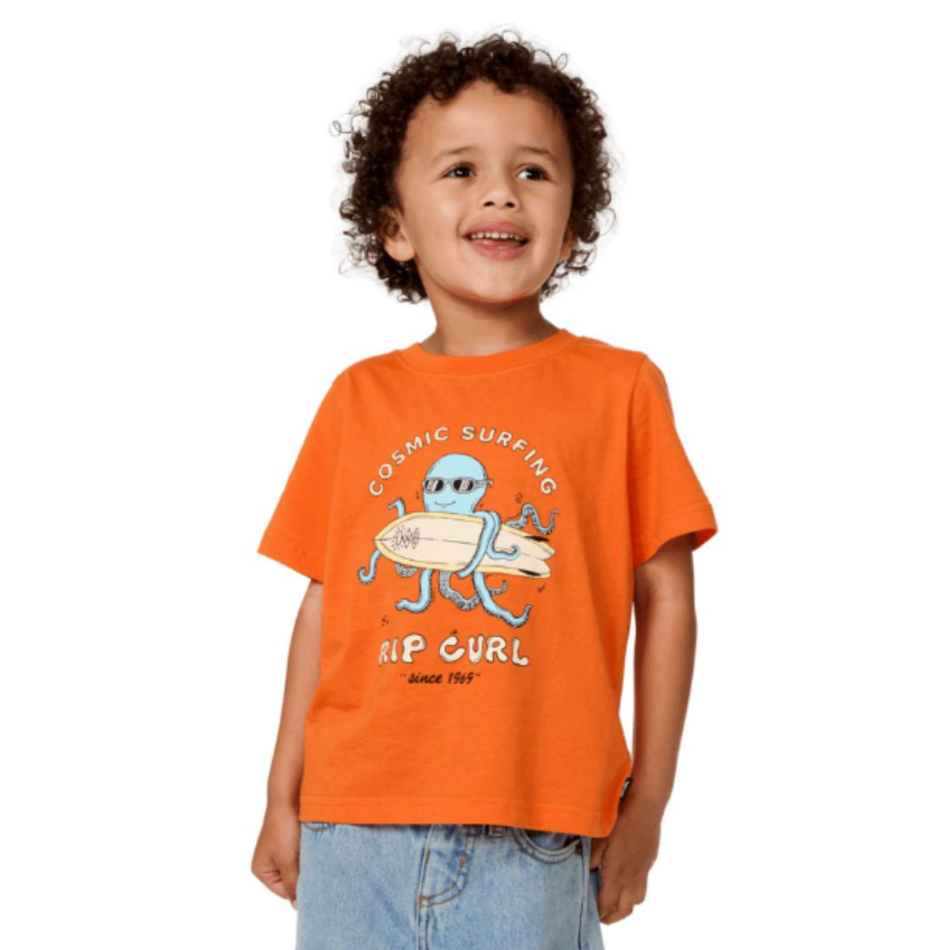 Rip Curl Cosmic Surfing Tee Boy Mandarin Orange