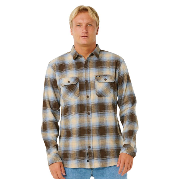 Rip Curl Count Flannel Shirt Brown Blue