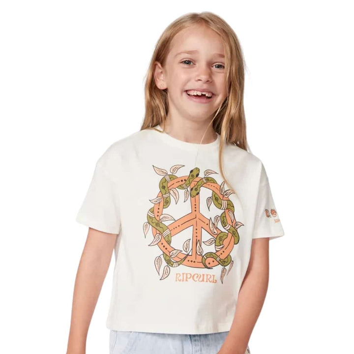  Rip Curl Earth Waves Tee Kids Bone