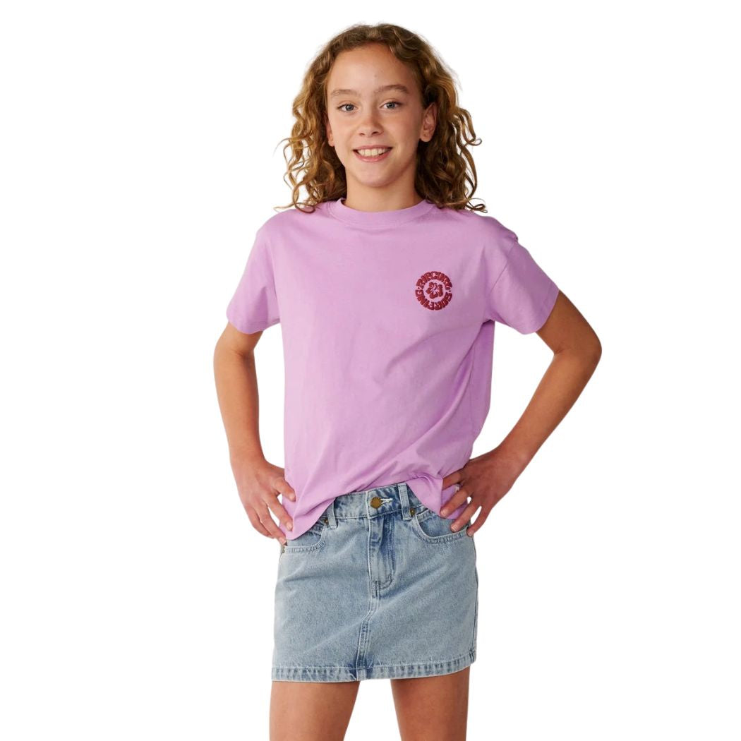 Rip Curl Girl Surf Puff Relaxed Tee Bright Lilac