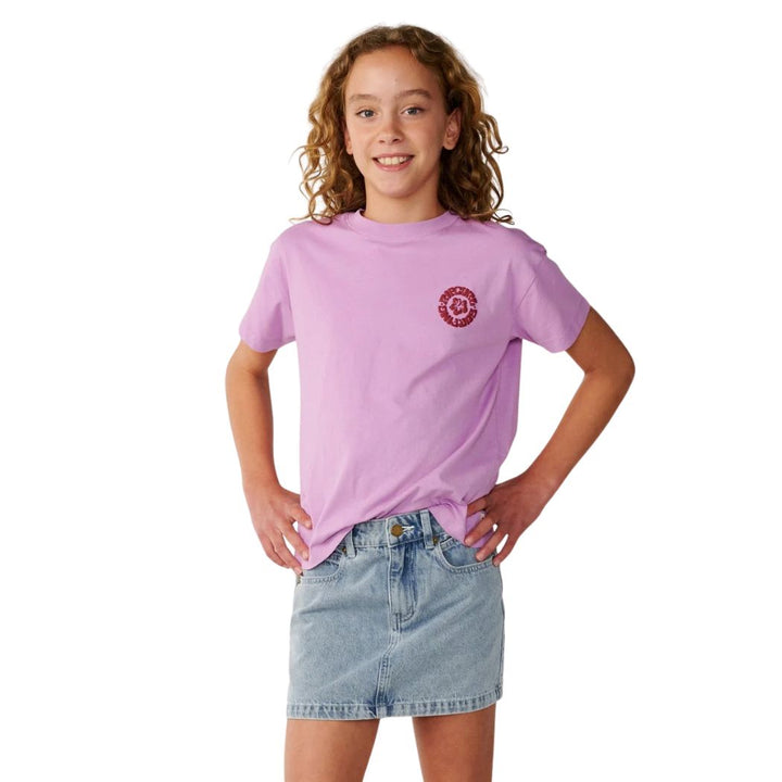 Rip Curl Girl Surf Puff Relaxed Tee Bright Lilac